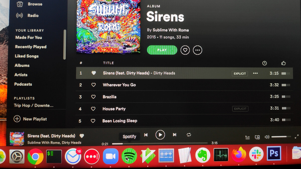 spotify for mac laptop