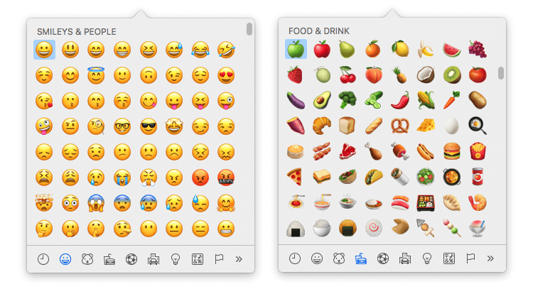 Emoji panel on macOS