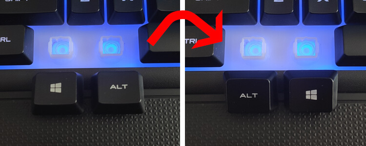 Switching the key caps - Windows and ALT