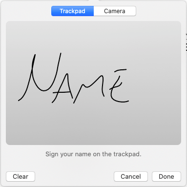 Sign with Trackpad on macOS Preview